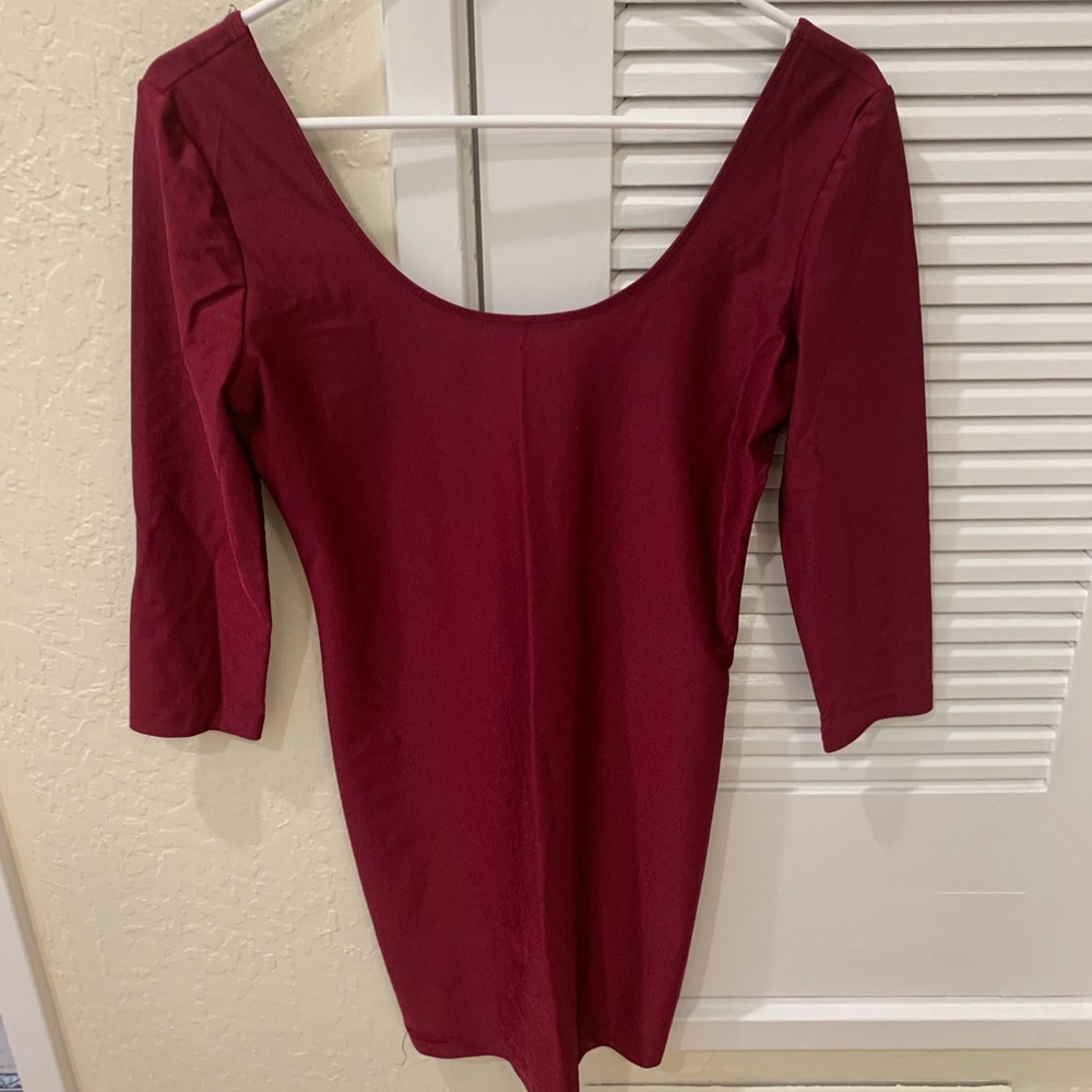 Marron deep v dress